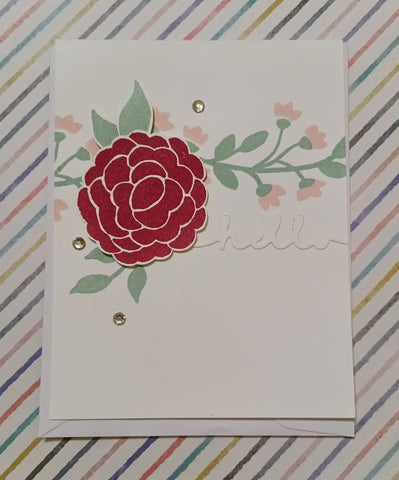 Floral Embossed Hello