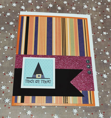 Trick or Treat Halloween Card with Witches Hat Tag