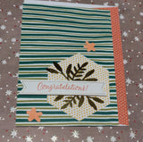 Green Striped with Gold Foil Leaves