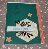 Green  with Gold Foil Leaves