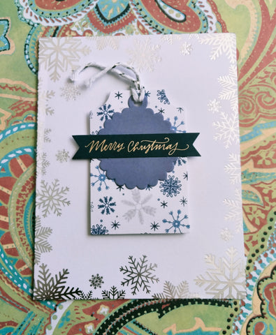 Winter Blue Christmas Tag